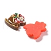 Christmas Theme Opaque Resin Cabochons X-CRES-M012-03-3