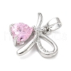 Brass Micro Pave Cubic Zirconia Pendants KK-N254-225P-2