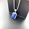 Elegant Punk Hip Hop Stainless Steel Rhinestone Pendant Necklaces XQ7277-3