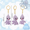 6Pcs Handmade Crochet Wool Octopus Keychains KEYC-NB00004-2