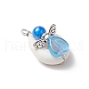 Natural Mixed Cowrie Shell Beads with Eco-Friendly Transparent Acrylic Beads and Tibetan Style Alloy Fairy Wing Beads Pendants PALLOY-JF03814-02-4