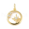 925 Sterling Silver Pave Clear Cubic Zirconia Ring with Star Pendants STER-R013-10G-1