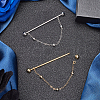 Gorgecraft 2Pcs 2 Colors Brass Hanging Chain Brooches FIND-GF0006-86-4