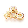 Brass Micro Pave Clear Cubic Zirconia Pendants KK-N268-65G-2