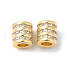 Brass Micro Pave Clear Cubic Zirconia Beads KK-P234-25G-1