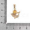 Brass Micro Pave Cubic Zirconia Pendants KK-E795-23KCG-01-4