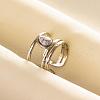 Teardrop Synthetic Howlite Finger Rings QT3031-4-1-1