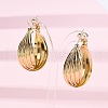 Brass Twist Hoop Earrings EJEW-R025-30G-3