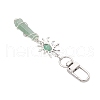 Copper Wire Wrapped Natural Green Aventurine Pointed Bullet Pendant Decorations HJEW-JM03104-01-5