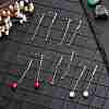 10Pcs Brass Micro Pave Clear Cubic Zirconia Stud Earring Findings KK-SZ0005-98-4