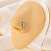Brass Micro Pave Clear Cubic Zirconia Flower L Shaped Nose Rings WGC32C4-01-1