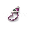 Christmas Series Brass Micro Pave Cubic Zirconia Pendants KK-Q010-01P-01A-1