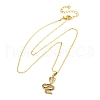 Brass Micro Pave Colorful Cubic Zirconia Snake Pendant Necklaces NJEW-S438-02H-G-4
