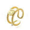 2Pcs 2 Styles Brass Micro Pave Cubic Zirconia Cuff Rings for Women RJEW-S399-03G-6
