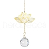 Brass Hollow Lotus Hanging Ornaments HJEW-E012-03G-01-3