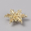 1-Hole Brass Micro Pave Clear Cubic Zirconia Shank Buttons BUTT-WH0036-04G-2