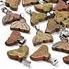 Natural Unakite Pendants G-Z067-01P-02-1