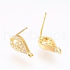Brass Micro Pave Cubic Zirconia Stud Earring Findings KK-F753-04G-RS-2