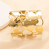 304 Stainless Steel Cuff Bangles for Women BJEW-V006-01A-G-1