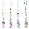 Lily of the Valley Acrylic & Glass Mobile Straps HJEW-DR00048-1