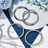 SUNNYCLUE 4Pcs 304 Stainless Steel Linking Rings FIND-SC0010-45-4