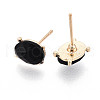 Natural Obsidian Stud Earrings EJEW-N057-01A-2