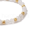Natural Moonstone Beaded Stretch Rings for Women RJEW-JR00868-06-4