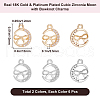 Beebeecraft 12Pcs 2 Colors Brass Micro Pave Cubic Zirconia Charms KK-BBC0014-88-2