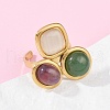 304 Stainless Steel Adjustable Cuff Rings RJEW-S629-05G-2
