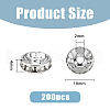 DICOSMETIC 200Pcs Iron Rhinestone Spacer Beads RB-DC0001-08-2