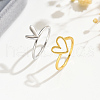 Irregular Double Heart 925 Sterling Silver Stackable Finger Rings for Women DW2837-2-1