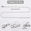 SUNNYCLUE 12Pcs 304 Stainless Steel Satellite Chain Necklaces NJEW-SC0001-27-2