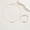 Stainless Steel Rhinestone Infinity Bracelets & Necklaces Sets for Women FF0188-5