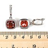 925 Sterling Silver Pave Cubic Zirconia Square Hoop Earrings EJEW-C150-01A-01-5