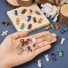  32Pcs 16 Style Natural Mixed Gemstone Chips Connector Charms FIND-TA0003-22-5