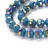 Electroplate Opaque Solid Color Glass Beads Strands EGLA-N006-031-B01-3