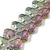 Transparent Electroplate Glass Beads Strands EGLA-F158-HP02-1