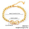Brass Micro Pave Clear Cubic Zirconia Oval Link Bracelets for Women QD5529-4-2