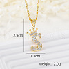 Brass Micro Pave Clear Cubic Zirconia Crown Initial Pendant Necklaces FS-WGD727C-19-1