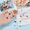 200Pcs 20 Colors Glass Gradient Color Bead Caps GLAA-HS0001-03-3