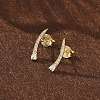 925 Sterling Silver Clear Cubic Zirconia Stud Earrings EJEW-Q032-01E-G-2