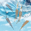 Beebeecraft 6Pcs 2 Colors Brass Ball Chains Tassel Big Pendants KK-BBC0007-49-4