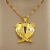 Heart Wing Stainless Steel Clear Cubic Zirconia Pendant Necklaces for Women FS-WG5CA89-01-1
