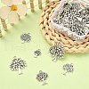 50Pcs 5 Styles Tree Tibetan Style Alloy Pendants TIBEP-YW0001-48-5