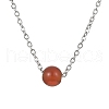 Natural Carnelian Round Bead Pendant Necklaces NJEW-JN04551-05-1
