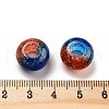 Two Tone Transparent Crackle Acrylic European Beads TACR-P009-B01-10-3