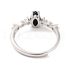 Horse Eye Natural Black Onyx Adjustable Rings RJEW-Q817-02P-09-3