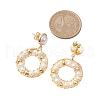 Ring Shell Pearl Beaded Dangle Earrings EJEW-TA00511-3