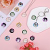 18Pcs 6 Style Printed Alloy Pendants ENAM-SZ0004-08-7