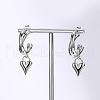 Vintage Stainless Steel C-shaped with Heart Dangle Stud Earrings RJ0929-2-1